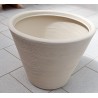 Vaso campana rigata shabby cm 45 colore bianco perla | Laserrafiori...