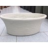 Vaso cassetta rugosa 'Ragusa' 46x26 cm colore bianco perla | Laserr...